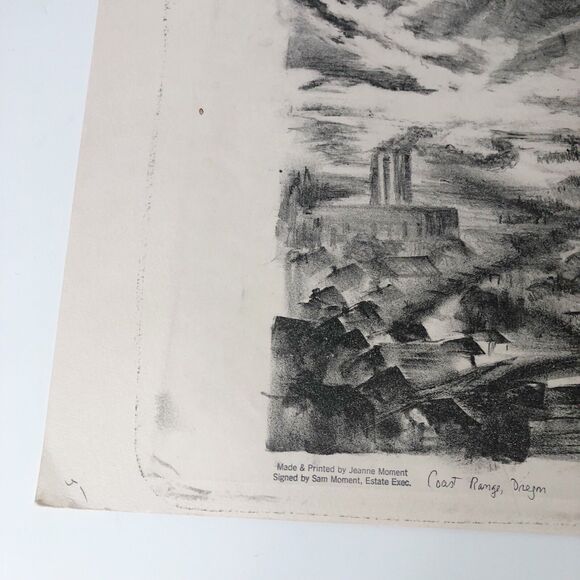 Jeanne Moment Art Print Reed College Coast Range Oregon 1952 Mountain Town  #5/? - Picture 7 of 16